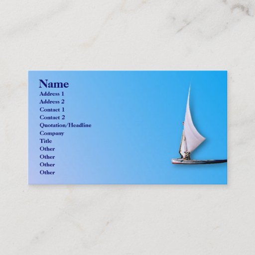 Customizable Boat Profile Card Business Cards