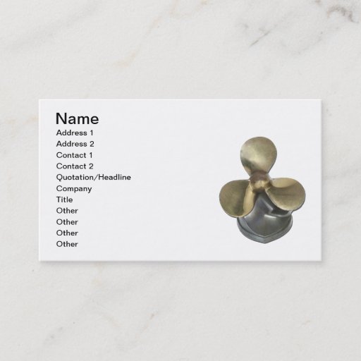 Customizable Boat Propeller Business Card Template