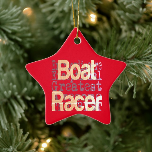 Boat Racer Extraordinaire Ceramic Ornament (Tree)