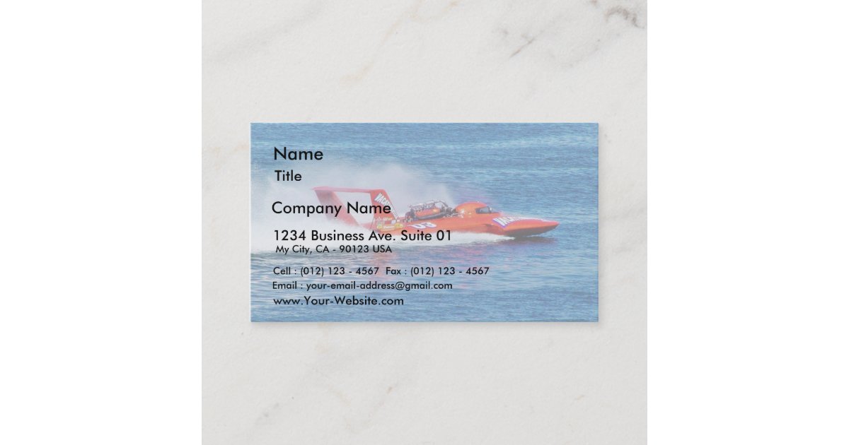 Boat Racing Business Card | Zazzle