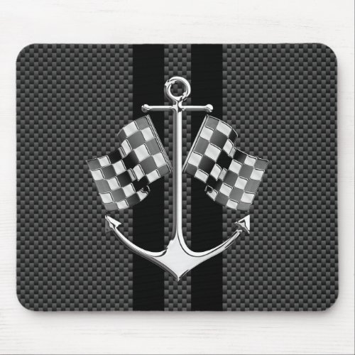 Boat Racing Nautical Carbon Fiber Chrome Styles Mouse Pad