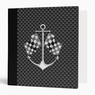 Boat Racing Nautical in Carbon Fiber Decor Binder