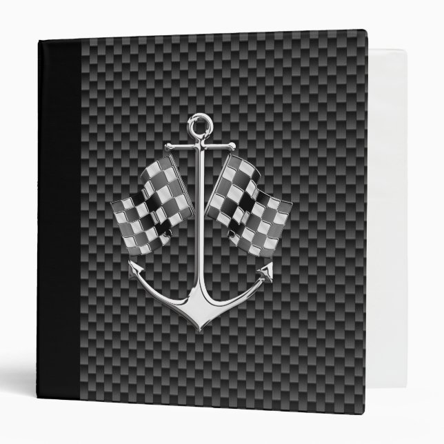 Boat Racing Nautical in Carbon Fiber Decor Binder (Front/Inside)