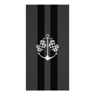Boat Racing Nautical in Carbon Fiber Style Card