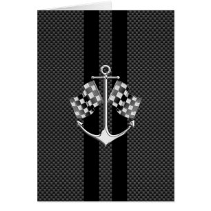 Boat Racing Nautical in Carbon Fiber Style Cards