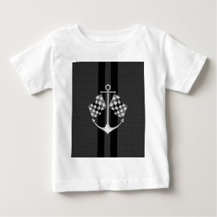 Boat Racing Nautical in Carbon Fiber Style Decor Baby T-Shirt