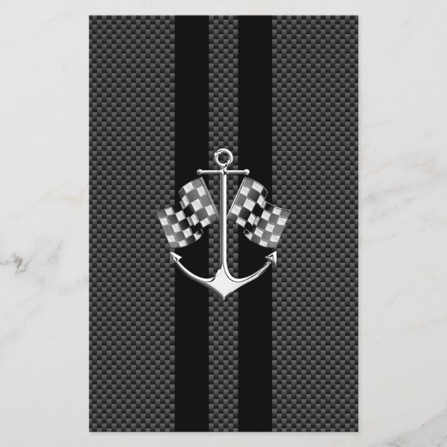 Boat Racing Nautical in Carbon Fiber Style Flyer (Front)