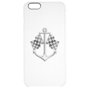 Boat Racing Nautical in Carbon Fiber Style Clear iPhone 6 Plus Case