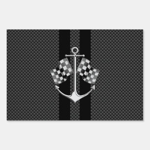 Boat Racing Nautical in Carbon Fiber Style Yard Sign