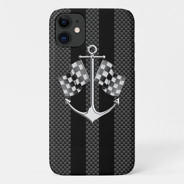 Boat Racing Nautical in Carbon Style Case-Mate iPhone Case (Back)