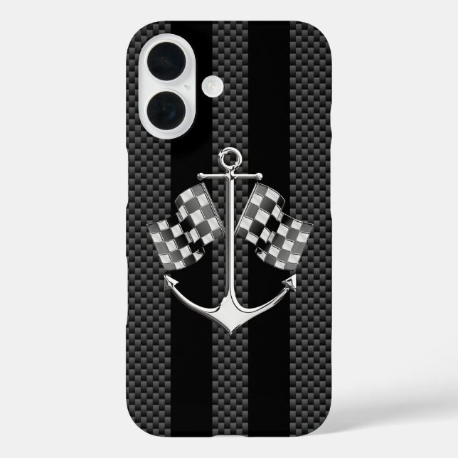 Boat Racing Nautical in Carbon Style Case-Mate iPhone Case (Back)