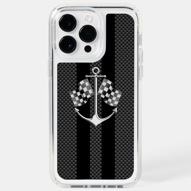 Boat Racing Nautical in Carbon Style Speck iPhone Case (Front)
