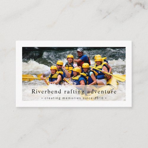 Boat rafting adventure photo business card