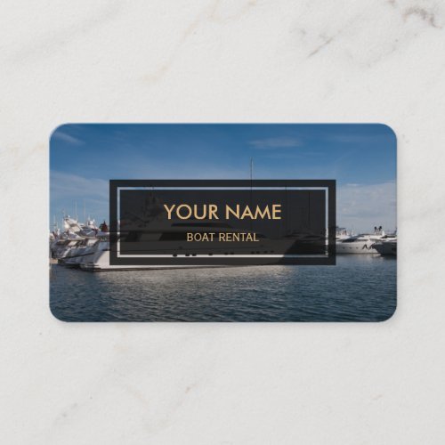 Boat Rental Elegant Photo Overlay Business Card