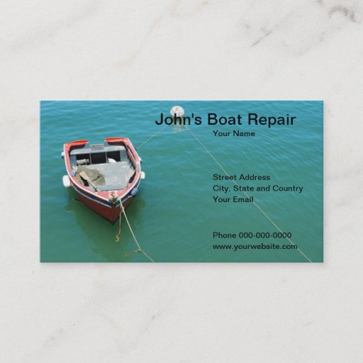 Customizable Boat Repair Business Card