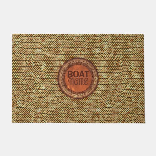 boat rope forming realistic geometric monogramed   doormat
