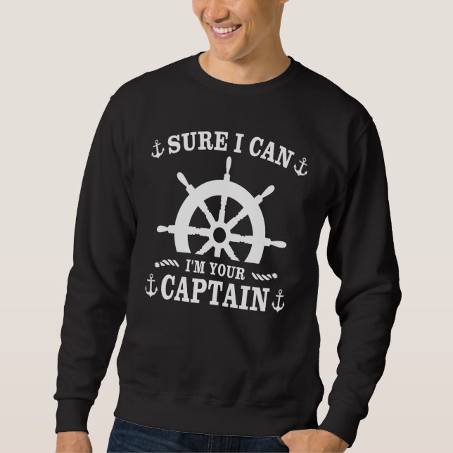 Boat Sailing Boat Captain's Hat Motorboat Sailing  Sweatshirt (Front)