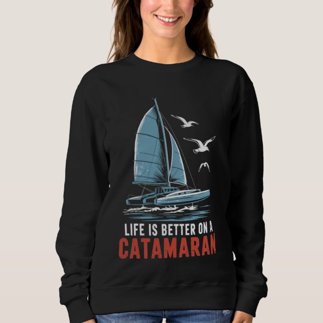 Boat Sailing Boating Lovers captain sail outfit Sa Sweatshirt (Front)