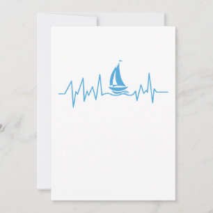 Boat Sailing Gift Heartbeat Funny Sailboat