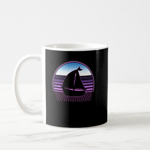 Boat Sailor Cruise Retro 80s Vaporwave Aesthetic  Coffee Mug