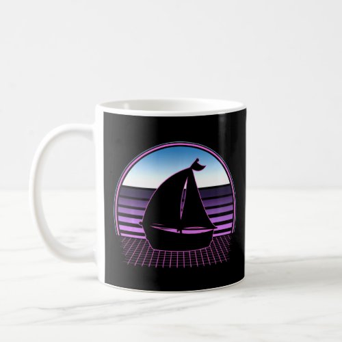 Boat Sailor Cruise Retro 80s Vaporwave Aesthetic  Coffee Mug