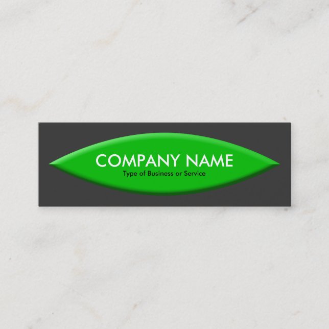 Boat Shape - Green with Dark Gray Mini Business Card (Front)