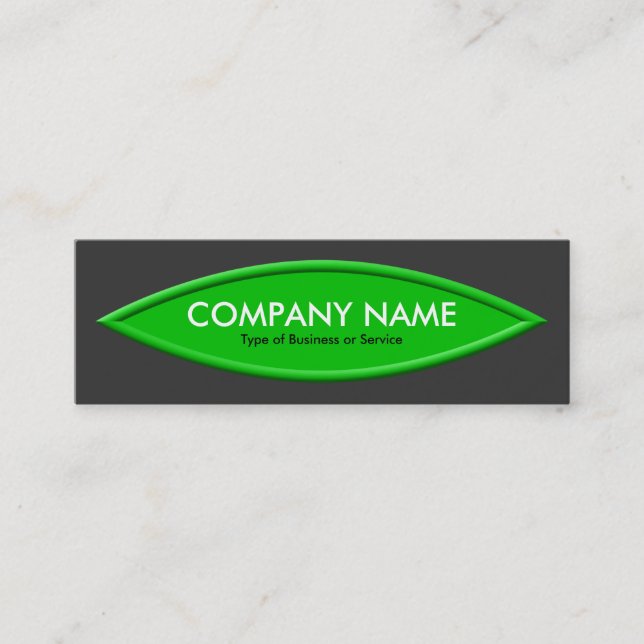 Boat Shape II - Green with Dark Gray Mini Business Card (Front)