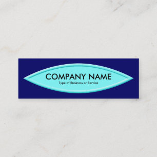 Boat Shape II - Pale Cyan on Navy Mini Business Card
