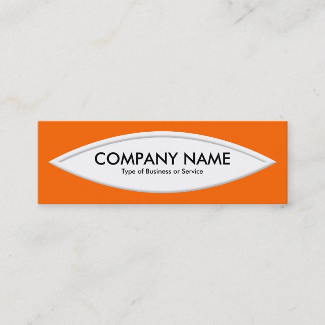 Boat Shape II - White on Orange Mini Business Card (Front)