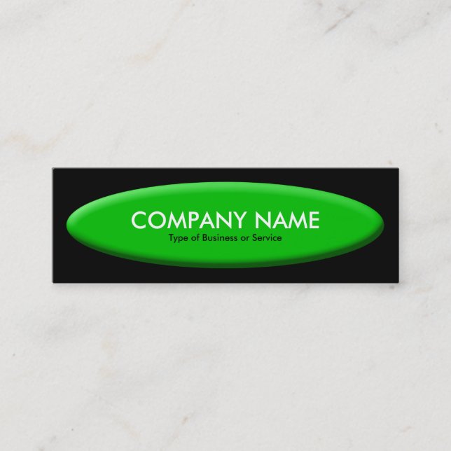 Boat Shape III - Green on Black Mini Business Card (Front)