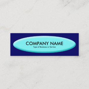 Boat Shape III - Pale Cyan on Navy Mini Business Card
