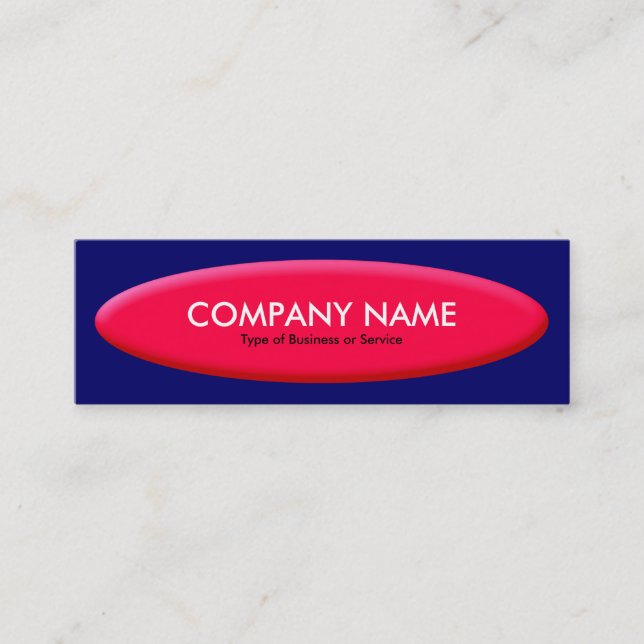Boat Shape III - Red on Deep Navy Mini Business Card (Front)