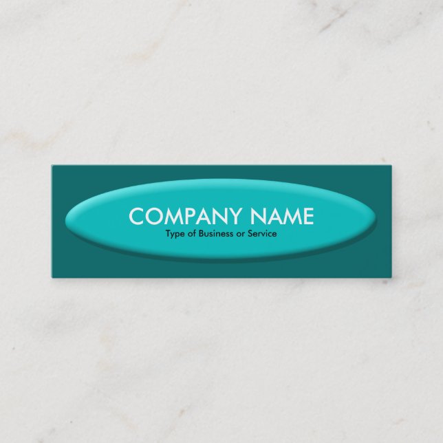 Boat Shape III - Turquoise on Moss Green Mini Business Card (Front)