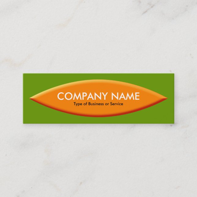 Boat Shape - Orange with Avocado Mini Business Card (Front)