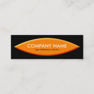 Boat Shape - Orange with Black Mini Business Card