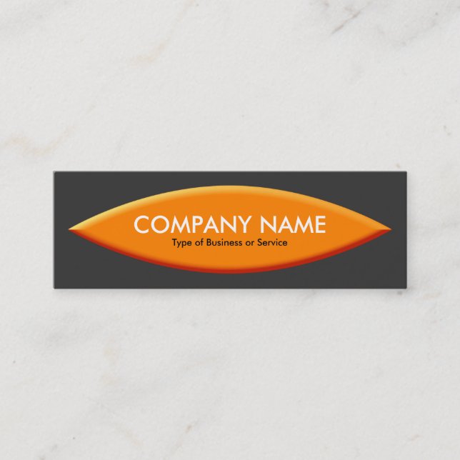 Boat Shape - Orange with Dark Gray Mini Business Card (Front)
