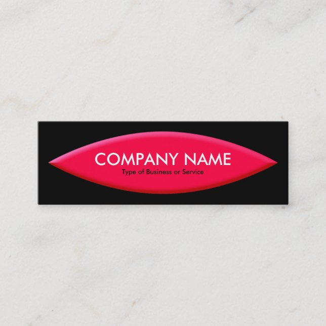 Boat Shape - Red on Black Mini Business Card (Front)