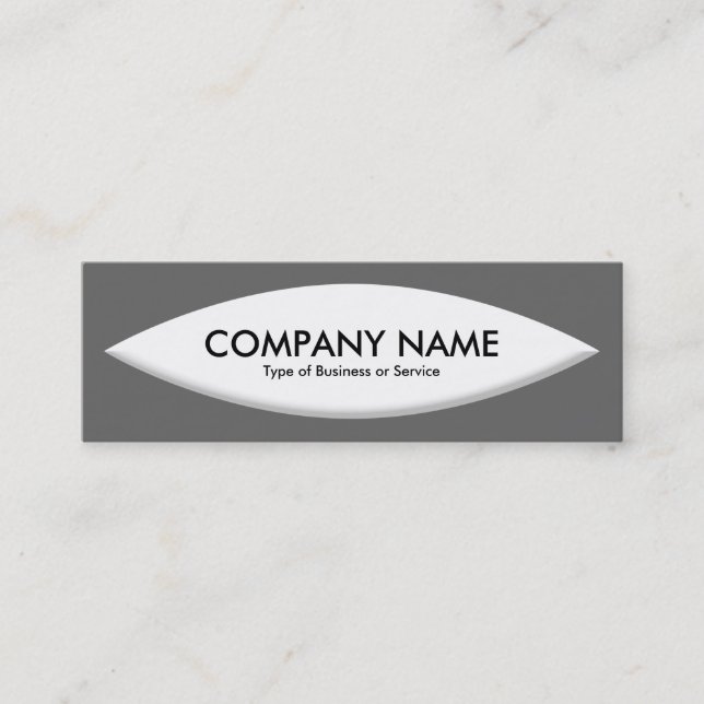 Boat Shape - White on Gray Mini Business Card (Front)
