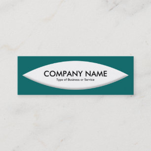 Boat Shape - White on Moss Green Mini Business Card