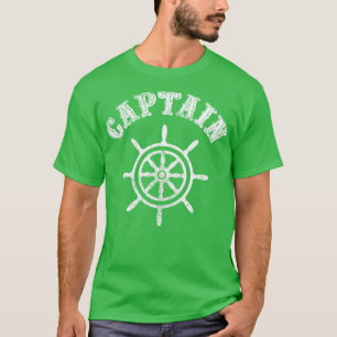 Boat Ship Yacht Captain Steering Wheel Vintage Boa T-Shirt