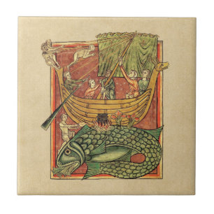 Boat Shipwrecked on a Whale Tile