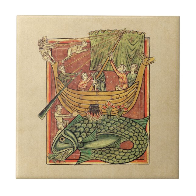 Boat Shipwrecked on a Whale Tile (Front)