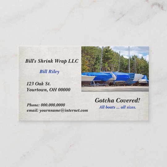 boat shrink wrap winterizing business business card