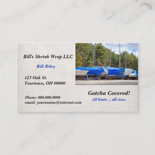 boat shrink wrap winterizing business card