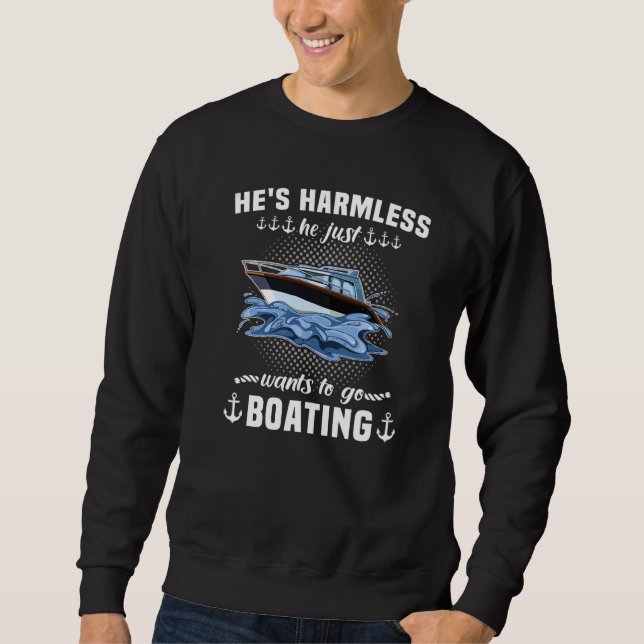 Boat Sports Boat Captain's Hat Sailing Boat Motor  Sweatshirt (Front)
