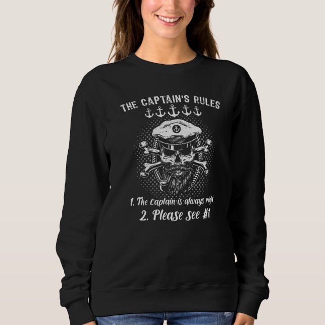 Boat Sports Boat Captain's Hat Sailing Boat Motor  Sweatshirt (Front)