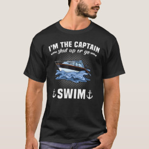 Boat Sports Boat Captain's Hat Sailing Boat Motor  T-Shirt