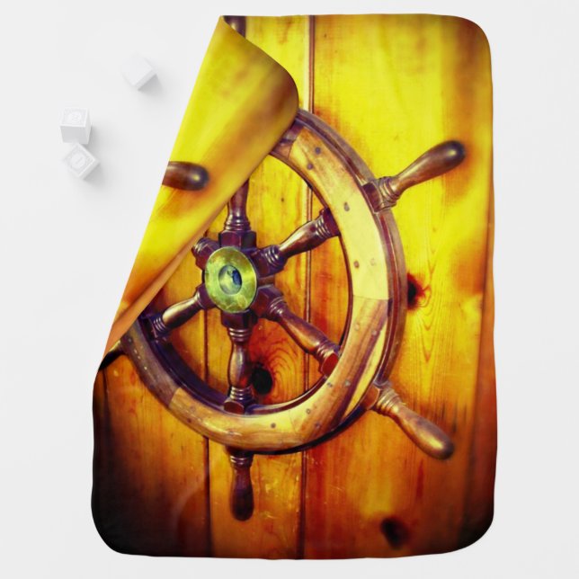 Boat Steering Wheel Baby Blanket (In Situ)