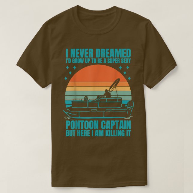 Boat Stuff Captain Funny Pontoon Boating Lake Ship T-Shirt (Design Front)