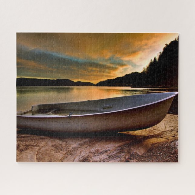 Boat Sunset Jigsaw Puzzle (Horizontal)